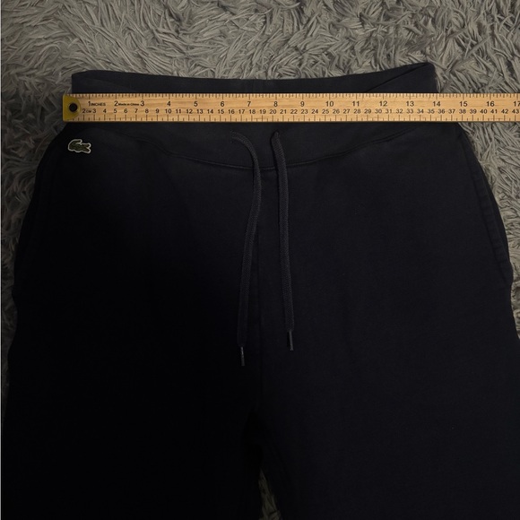 Lacoste Men’s Navy Blue Straight Leg Fleece Sweatpants Size 3 Drawstring Logo - Picture 7 of 8